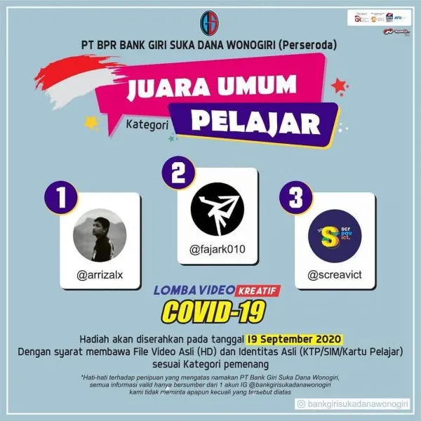 SMPN 1 Baturetno Rebut Juara Lomba Video Kreatif