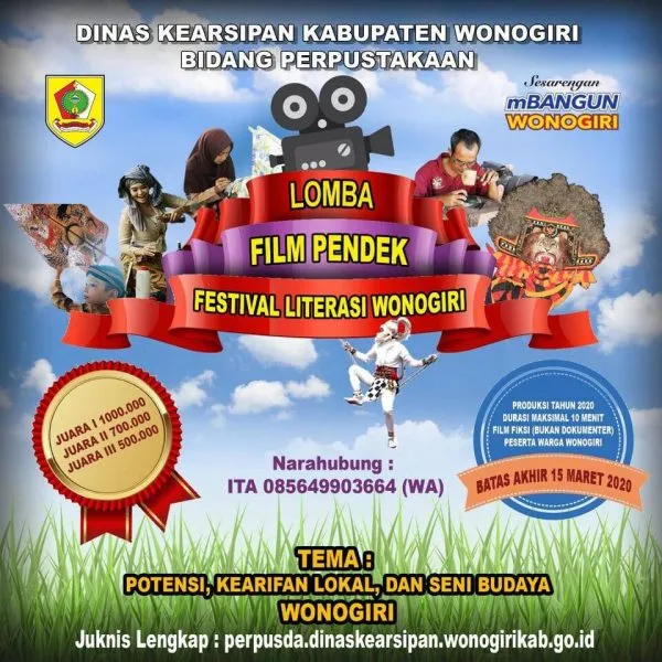 SMP N 1 Baturetno Rebut Juara Film Pendek Festival Literasi Wonogiri