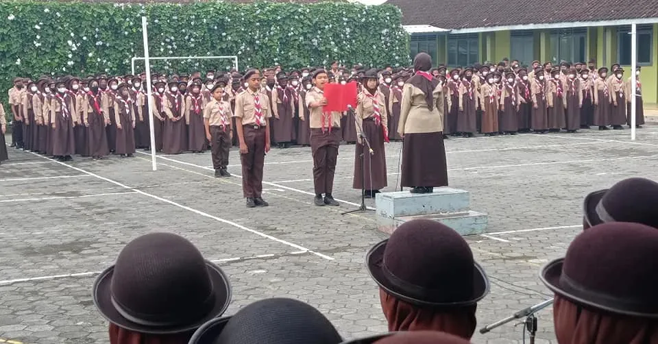 Gugus Depan SMPN 1 Baturetno Gelar Upacara Peringatan Hari Pramuka